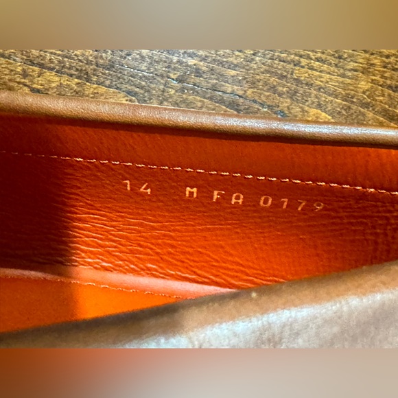 Louis Vuitton Cognac Brown Waxed Leather Montaigne Loafers sz 15 - Picture 11 of 16